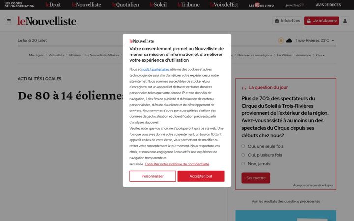 Screenshot of lenouvelliste.ca