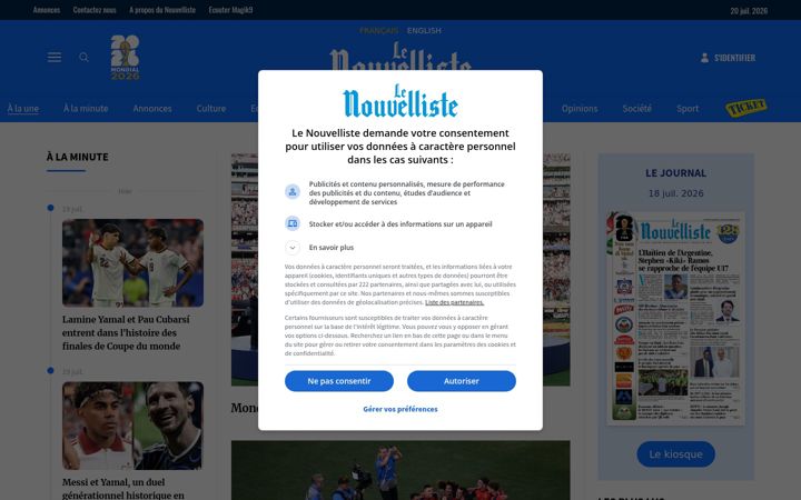 Screenshot of lenouvelliste.com