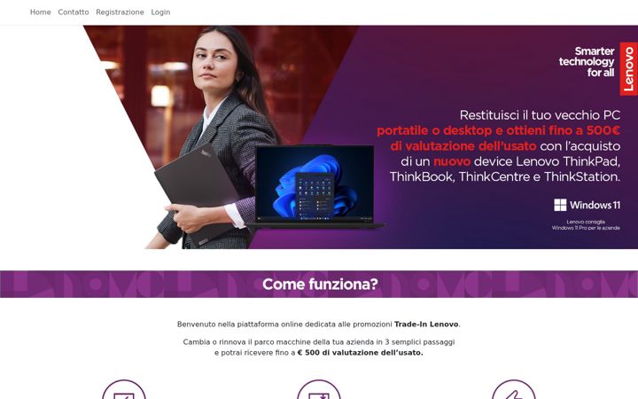 Screenshot of lenovopromotions.it