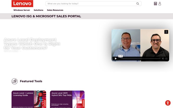 Screenshot ta' lenovosalesportal.com
