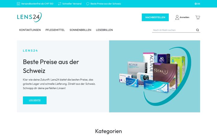 Screenshot of lens24.ch