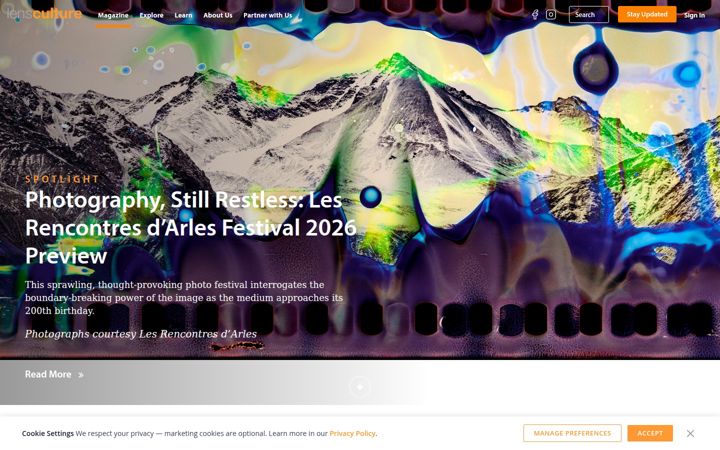 Screenshot of lensculture.com