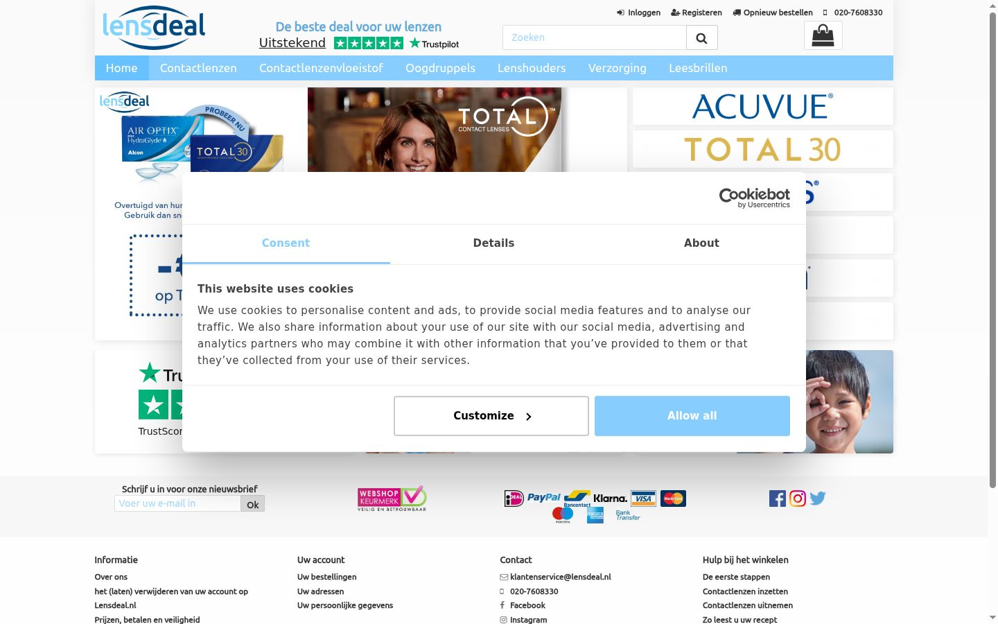 Zrzut ekranu banera zgody wyświetlanego przed jakąkolwiek interakcją