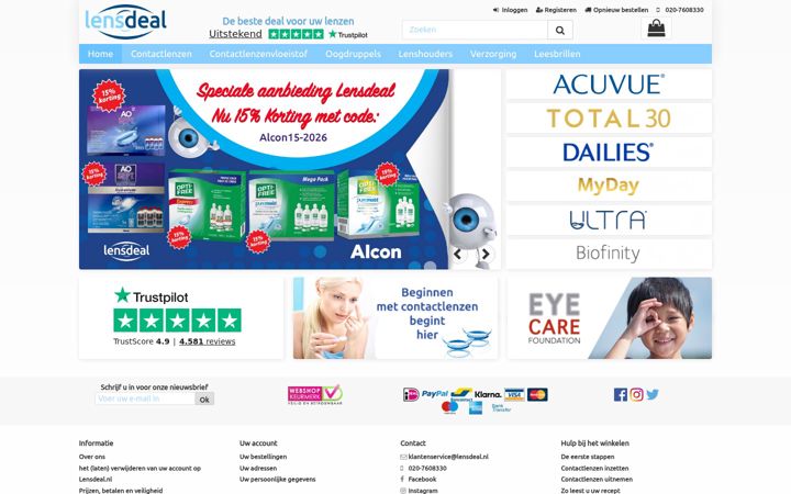Screenshot of lensdeal.nl