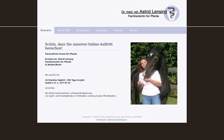 Screenshot of lensing-tierarzt.de