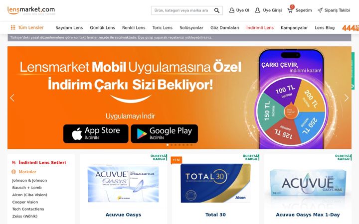 Ekrānuzņēmums no lensmarket.com