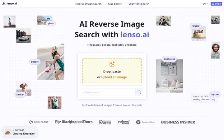 Screenshot of lenso.ai
