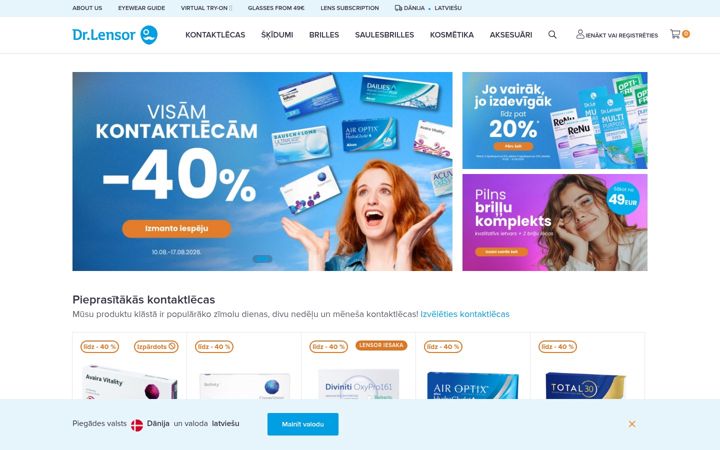Screenshot of lensor.eu