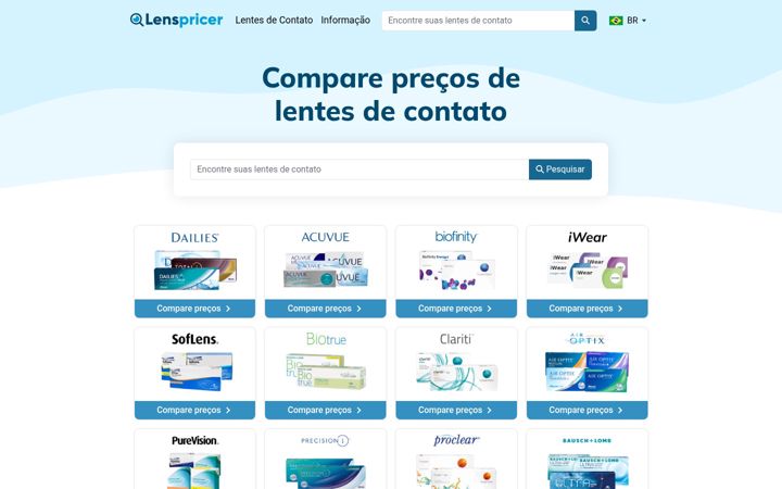 Screenshot of lenspricer.com.br