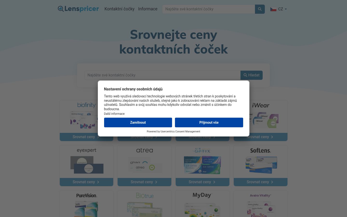 Screenshot del banner di consenso mostrato prima di qualsiasi interazione