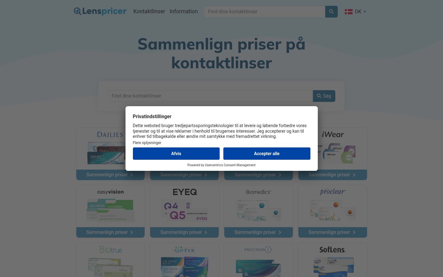 Screenshot of the consent banner shown before any interaction