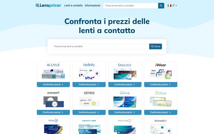 Screenshot of lenspricer.it