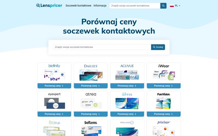 Screenshot of lenspricer.pl