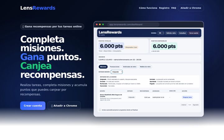 Screenshot of lensrewards.com