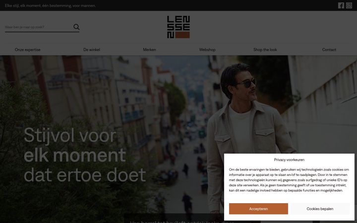 Screenshot of lenssenvoormannen.nl