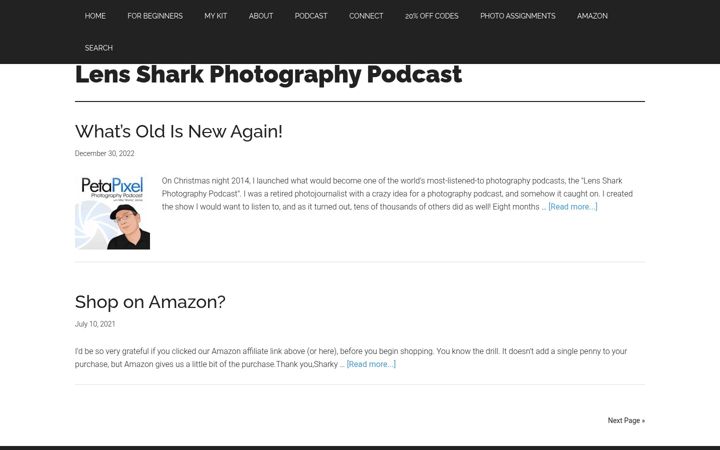Screenshot of lensshark.com