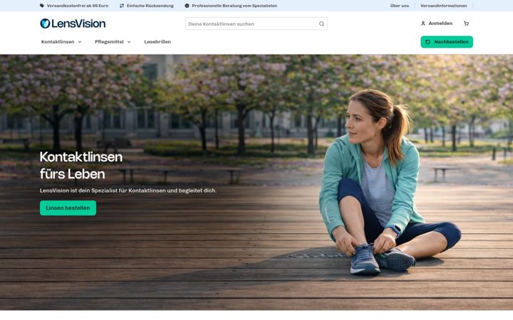 Screenshot of lensvision.de