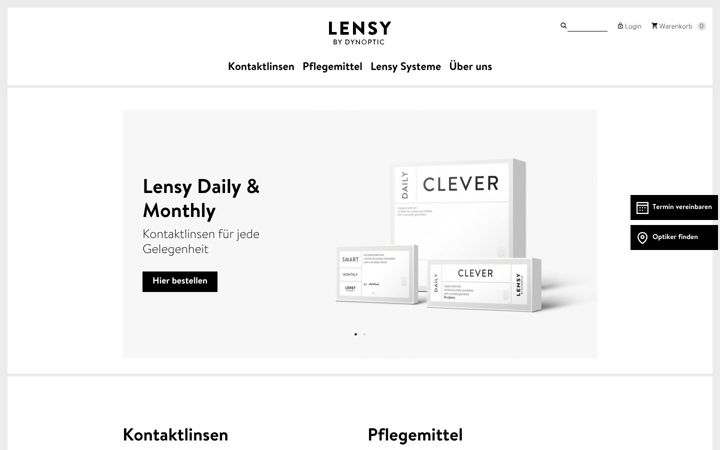 Screenshot of lensy.ch