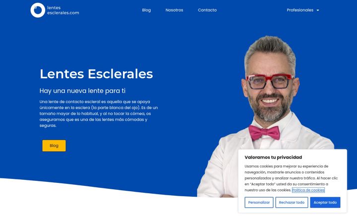 Screenshot of lentesesclerales.com