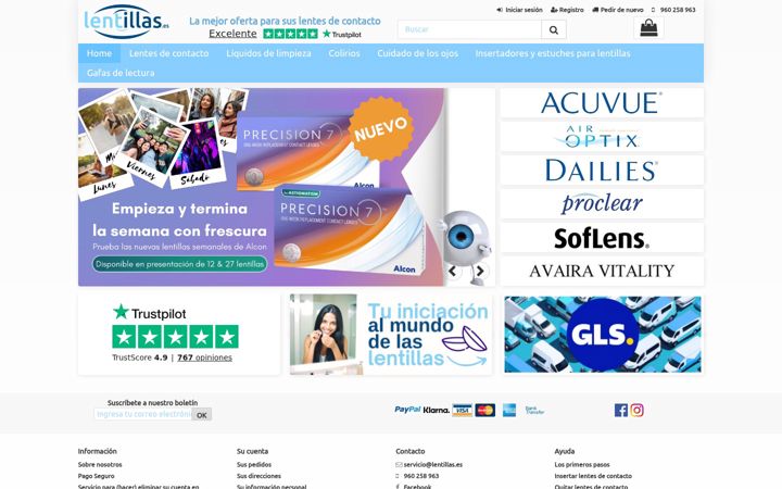 Screenshot of lentillas.es