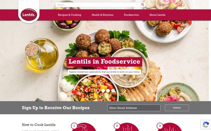 Screenshot of lentils.org