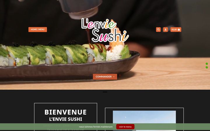 Screenshot of lenviesushi.be
