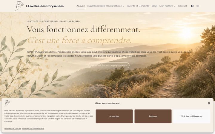 Screenshot of lenvoleedeschrysalides.fr