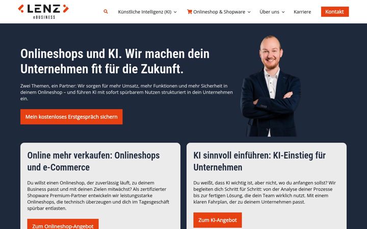 Screenshot of lenz-ebusiness.de
