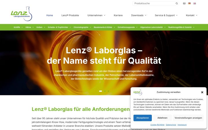 Screenshot of lenz-laborglas.de