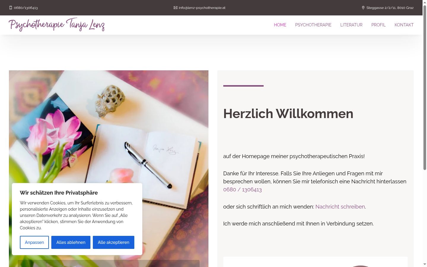 Skjermbilde av samtykkebanneret slik det vises før noen interaksjon
