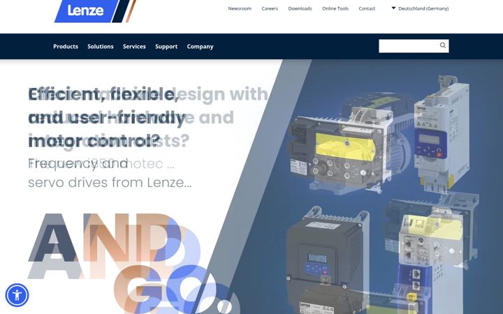 Screenshot of lenze.com