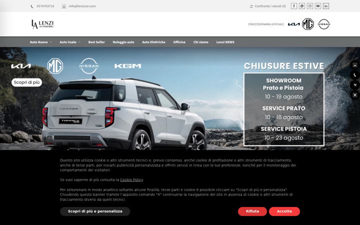 Screenshot of lenzicar.com