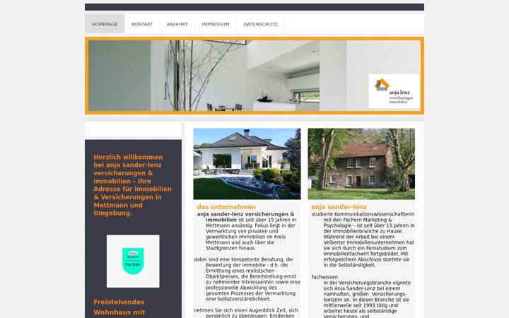 Екранна снимка на lenzimmobilien.de