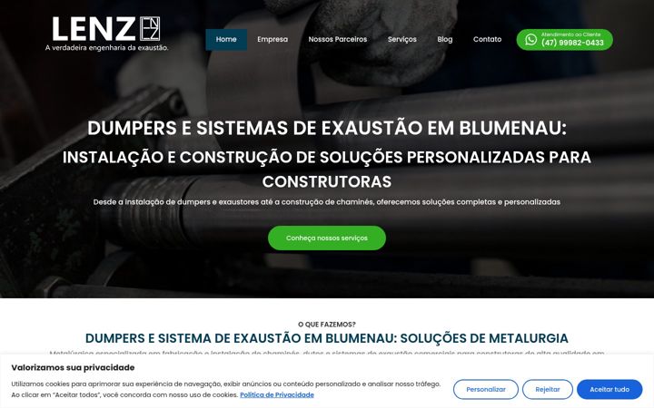 Screenshot of lenzmetalurgica.com.br