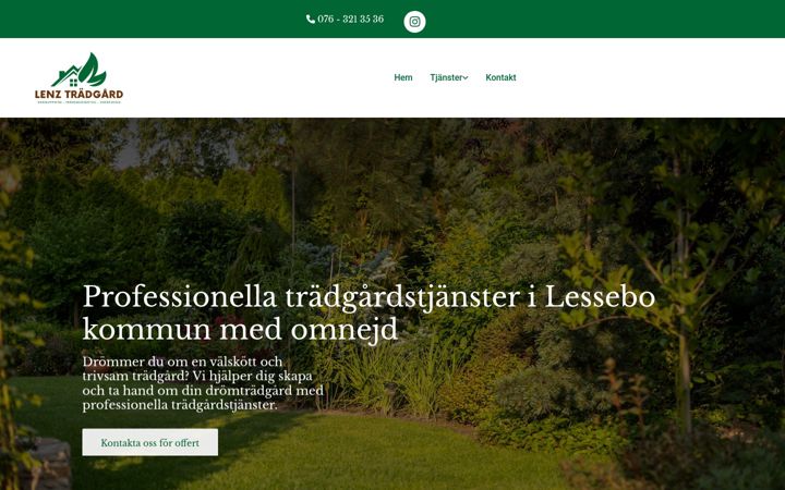 Screenshot of lenztradgard.se