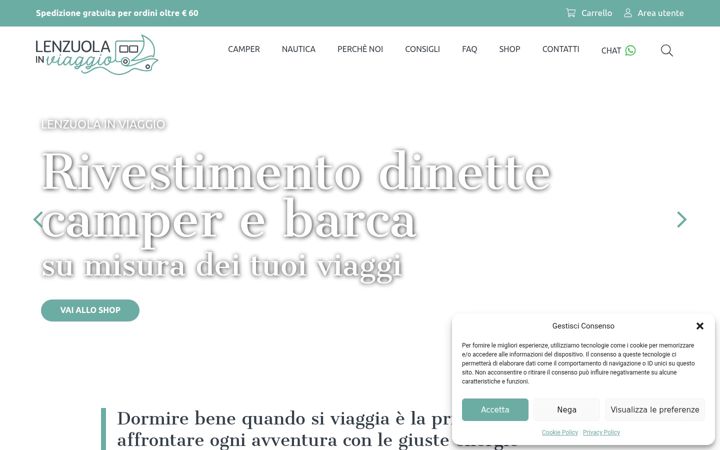 Screenshot of lenzuolainviaggio.it