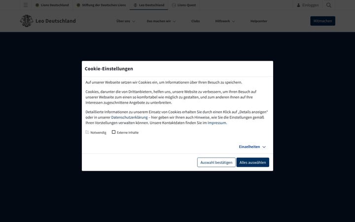 Screenshot of leo-clubs.de