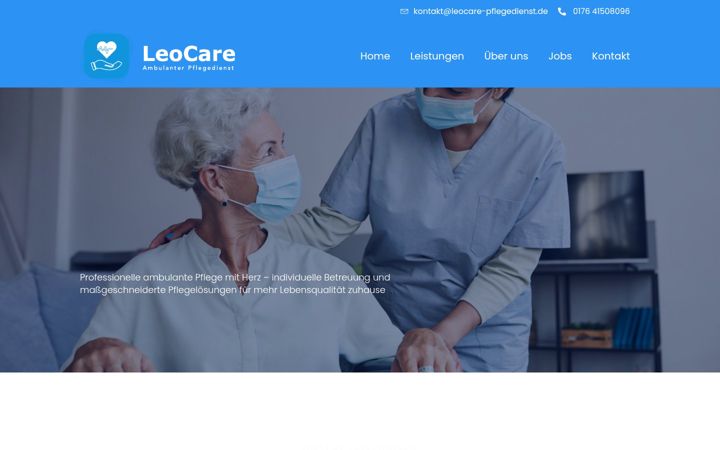 Screenshot of leocare-pflegedienst.de