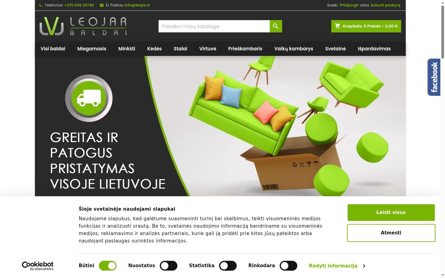 Screenshot tal-banner tal-kunsens muri qabel kwalunkwe interazzjoni