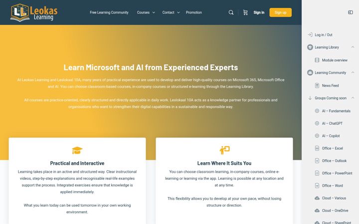 Screenshot of leokaslearning.com