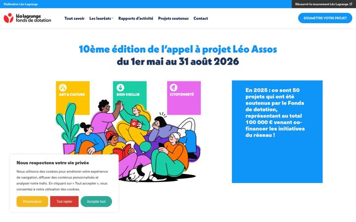 Screenshot of leolagrange-fondsdedotation.fr