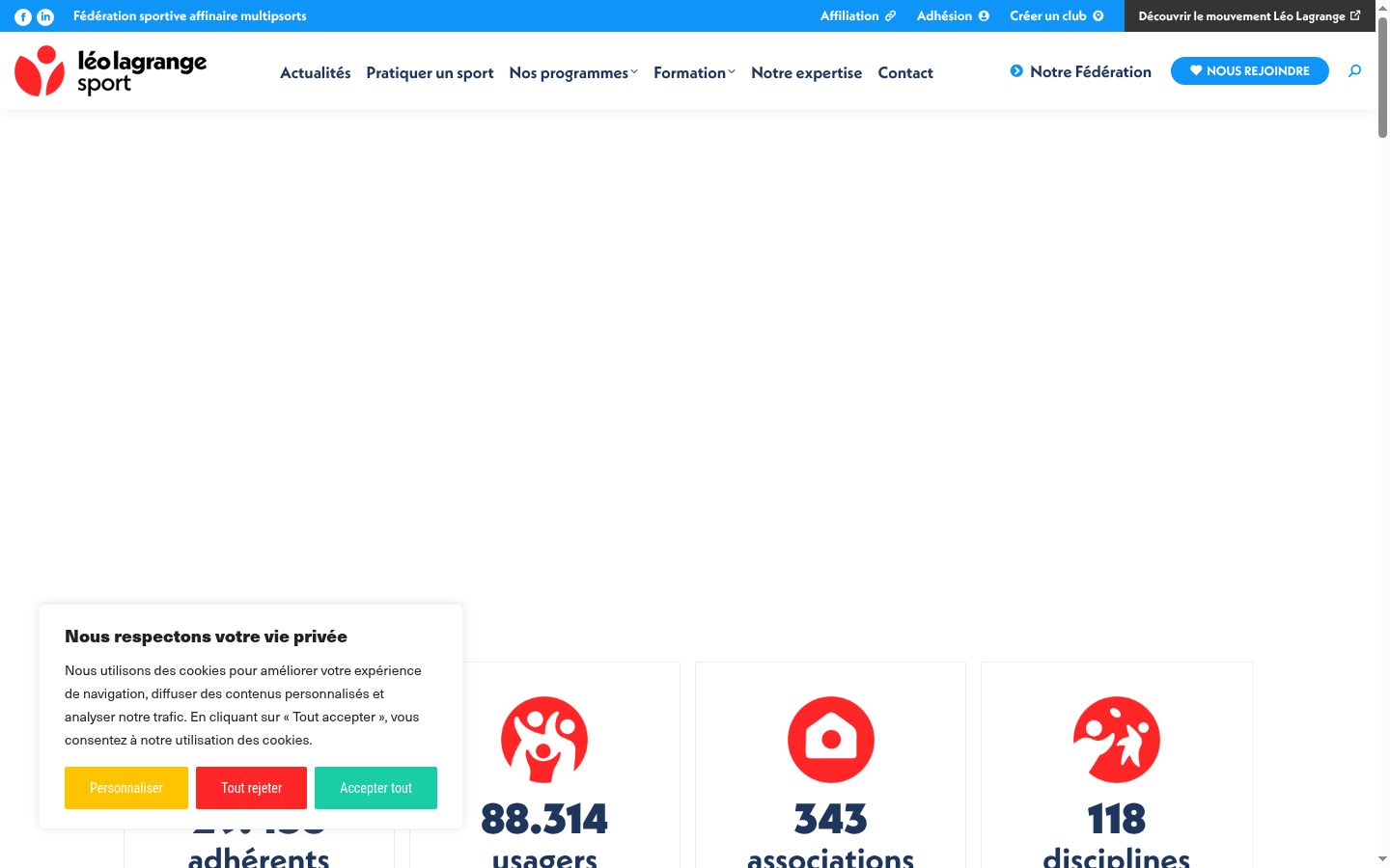 Sutikimo reklamjuostės, rodytos prieš bet kokią sąveiką, ekrano kopija