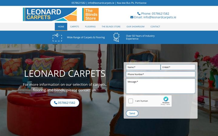 Screenshot of leonardcarpets.ie