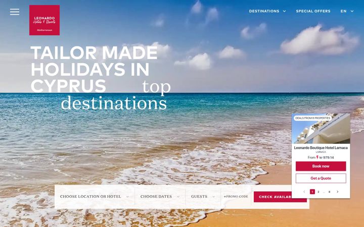 Screenshot of leonardo-hotels-cyprus.com