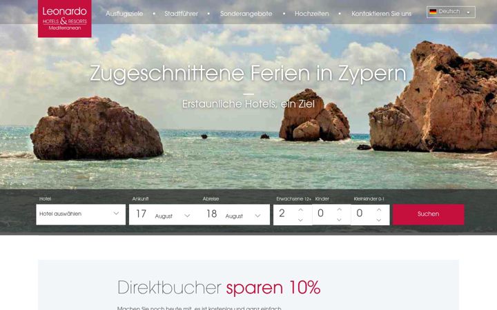 Screenshot of leonardo-hotels-cyprus.de