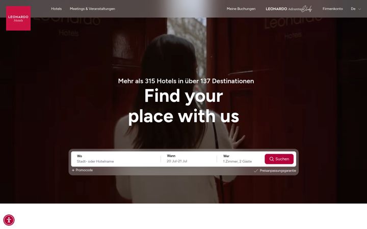 Screenshot of leonardo-hotels.de