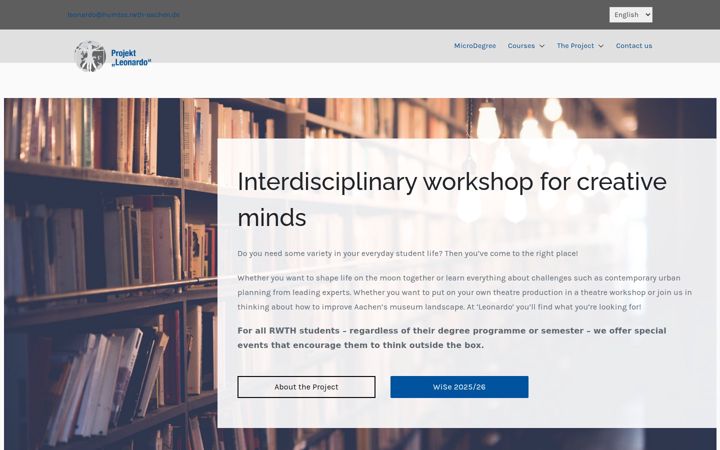 Screenshot of leonardo.rwth-aachen.de