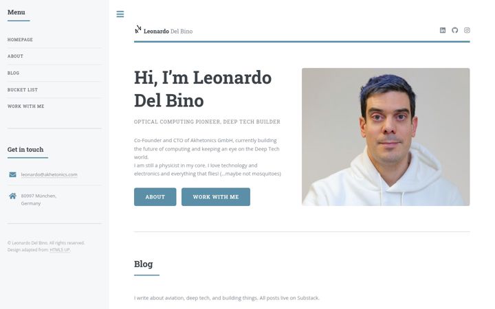 Screenshot of leonardodelbino.com