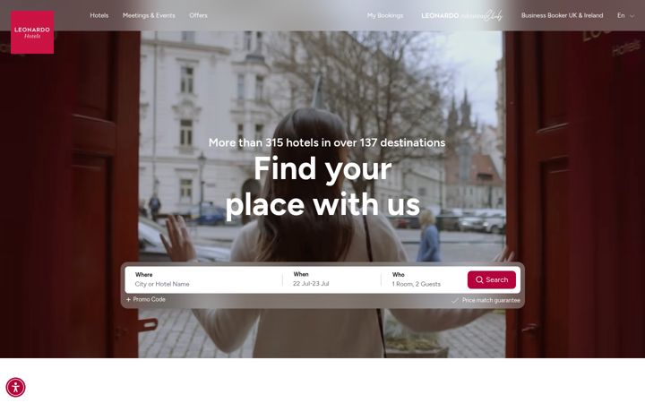 Screenshot of leonardohotels.co.uk