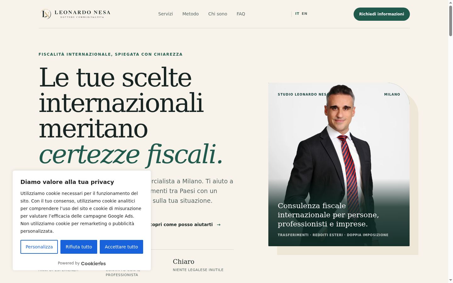 Screenshot tal-banner tal-kunsens muri qabel kwalunkwe interazzjoni